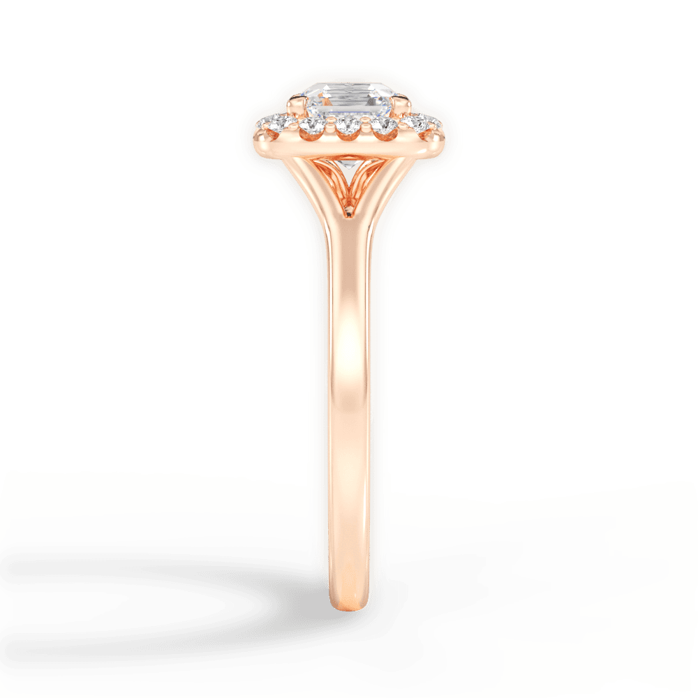 Geneva Asscher Cut Lab Grown Diamond 18Kt Rose Gold Engagement Ring - View 4