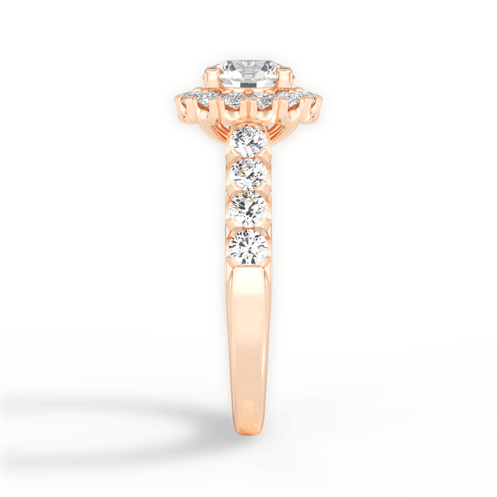 Lacey Round Cut Lab Grown Diamond 18Kt Rose Gold Engagement Ring - View 4