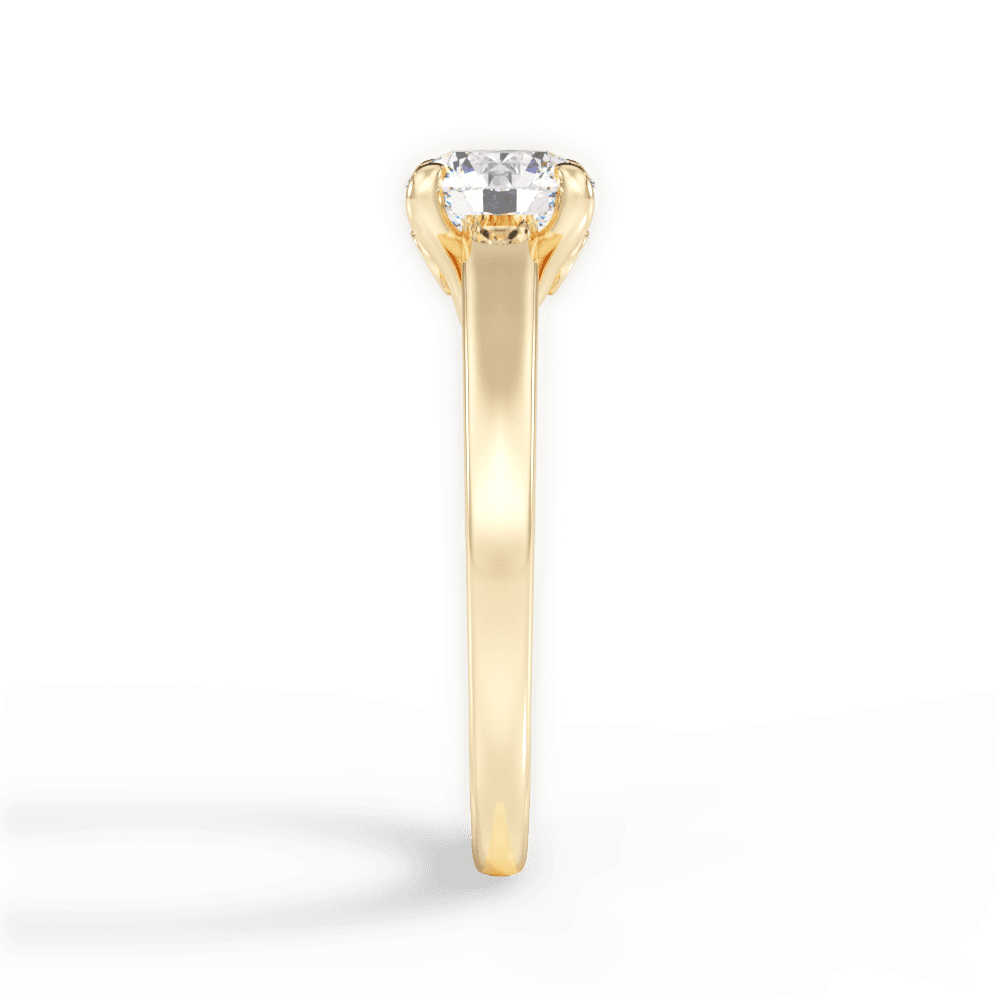 Cheryl Round Cut Lab Grown Diamond 18Kt Yellow Gold Engagement Ring - View 3