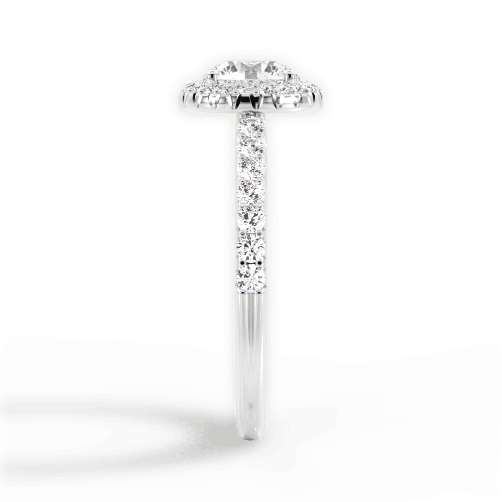 Kathleen Round Cut Lab Grown Diamond 18Kt White Gold Engagement Ring - View 3