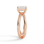 Ada Emerald Cut Lab Grown Diamond 18Kt Rose Gold Engagement Ring - View 4
