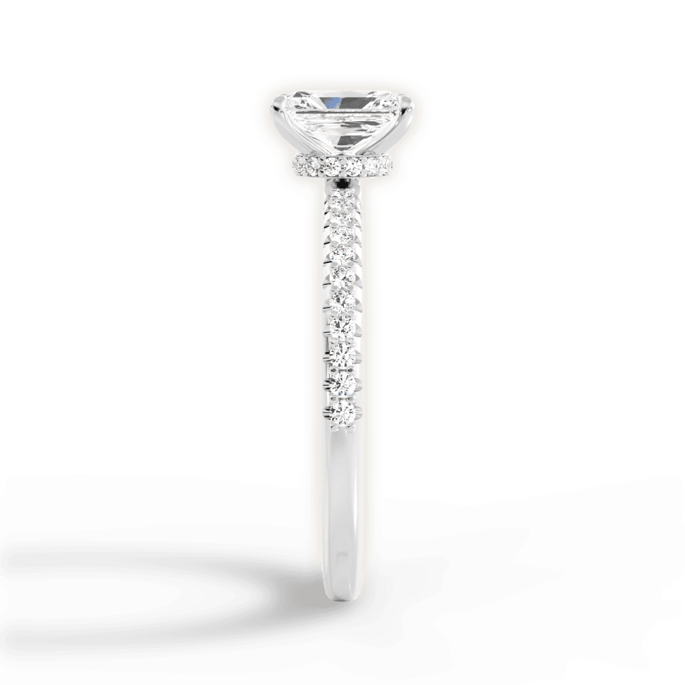 Giselle Radiant Cut Lab Grown Diamond Platinum Engagement Ring - View 3