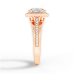 Lillian Oval Cut Lab Grown Diamond 18Kt Rose Gold Engagement Ring - View 2
