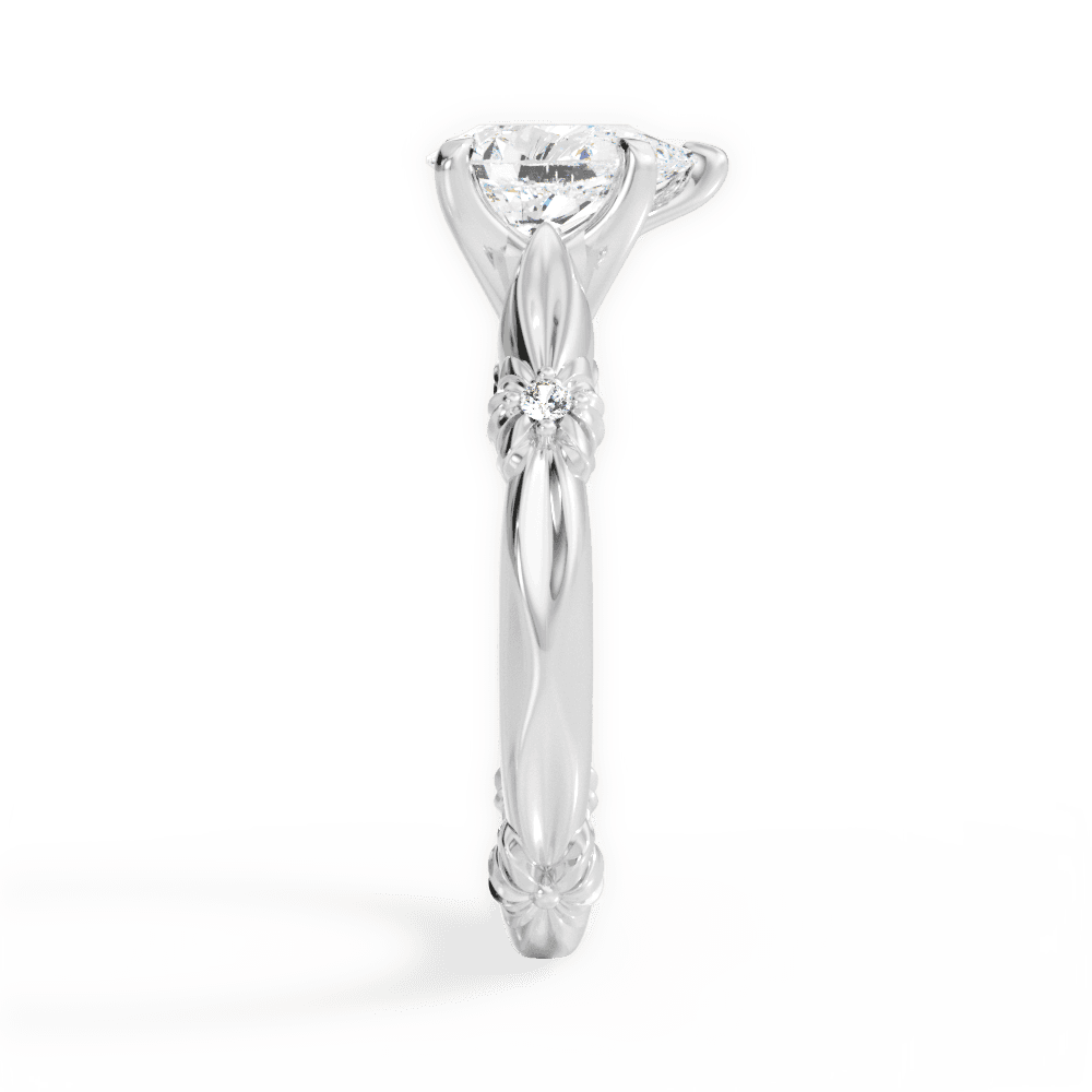 Claire Pear Cut Lab Grown Diamond 14Kt White Gold Engagement Ring - View 4