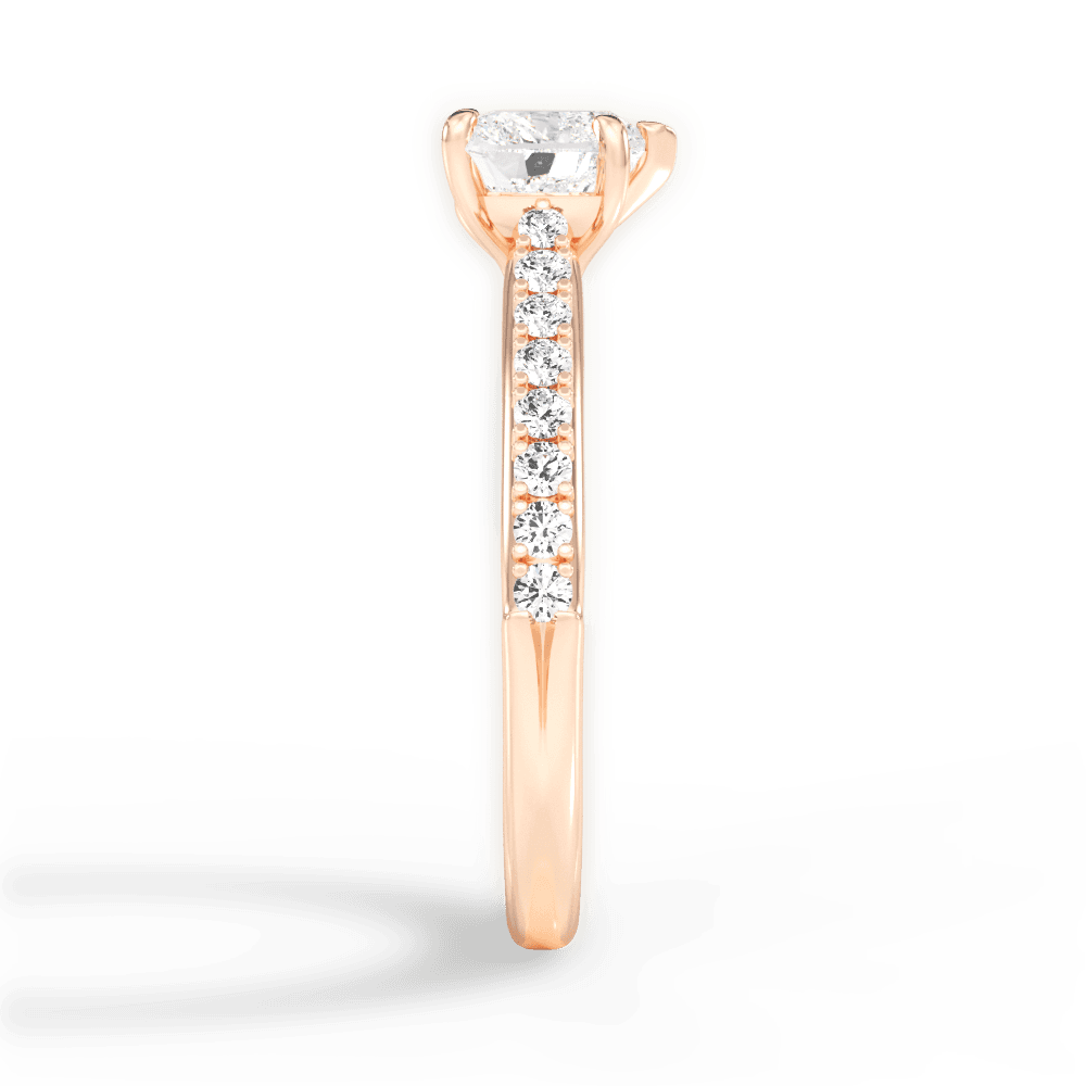 Elizabeth Heart Cut Lab Grown Diamond 18Kt Rose Gold Engagement Ring - View 3