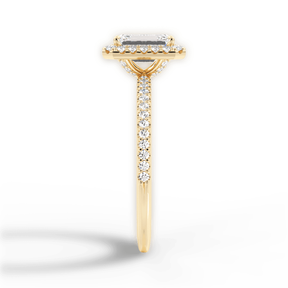 Joanne Emerald Cut Lab Grown Diamond 18Kt Yellow Gold Engagement Ring - View 2