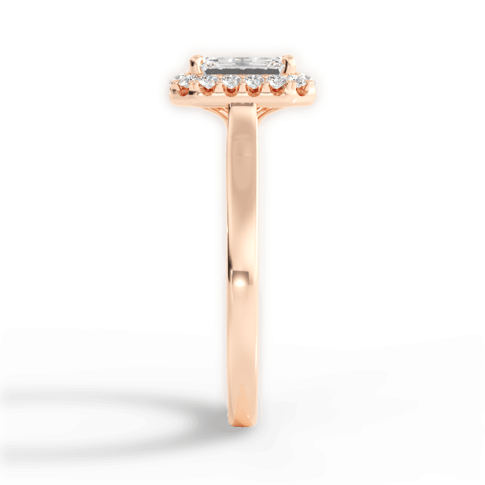 Fiona Emerald Cut Lab Grown Diamond 18Kt Rose Gold Engagement Ring - View 3