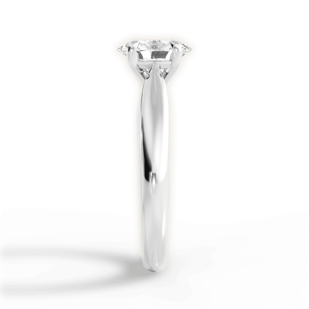 Amy Oval Cut Lab Grown Diamond 18Kt White Gold Engagement Ring - View 3