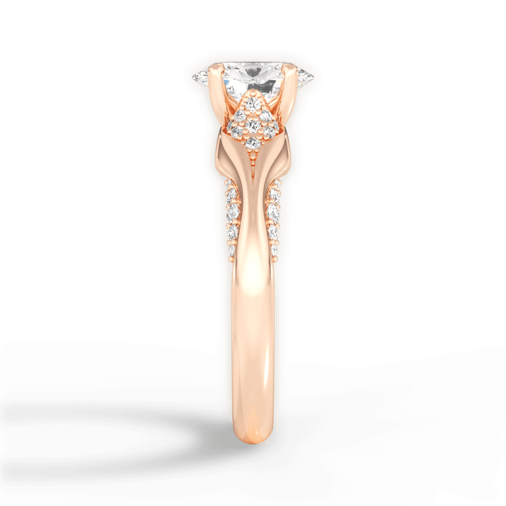 Isabel Oval Cut Lab Grown Diamond 18Kt Rose Gold Engagement Ring - View 3