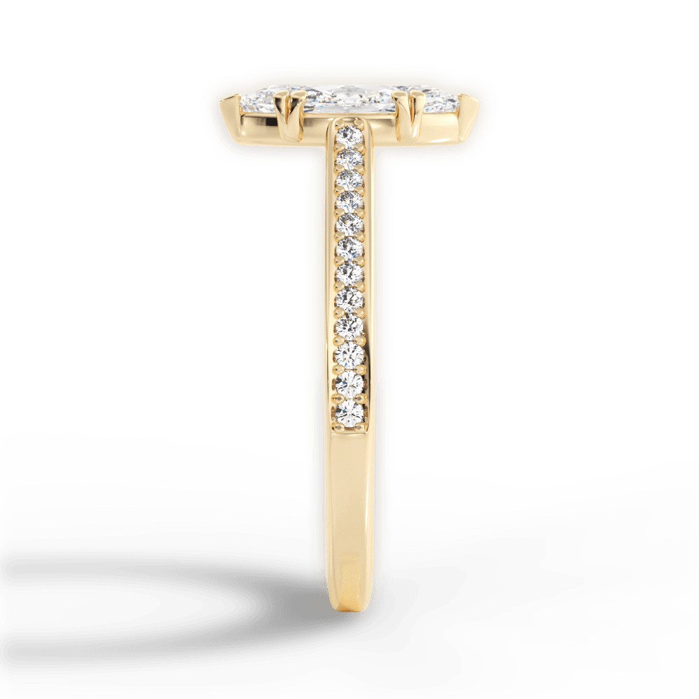 Denise Marquise Cut Lab Grown Diamond 18Kt Yellow Gold Engagement Ring - View 4