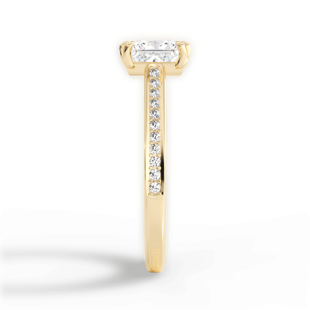 Denise Princess Cut Lab Grown Diamond 18Kt Yellow Gold Engagement Ring - View 2