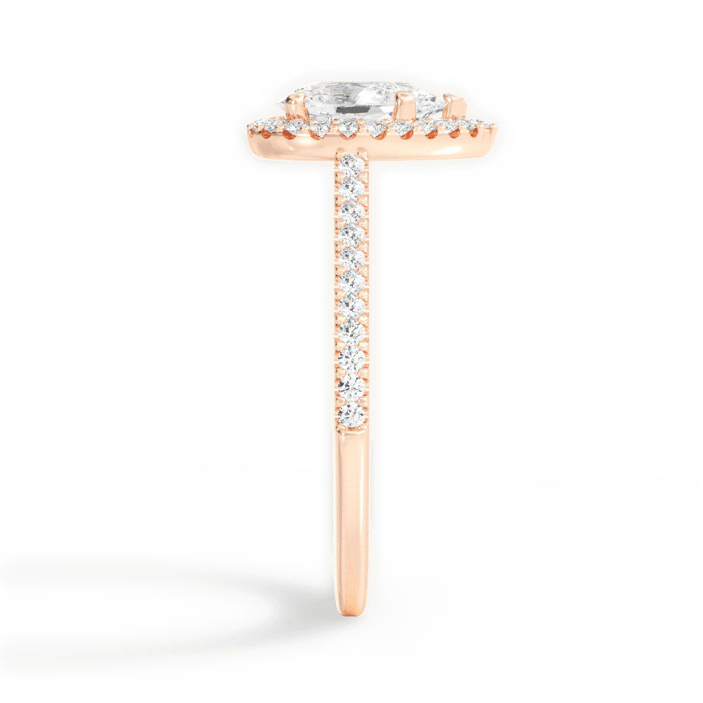 Jeanne Pear Cut Lab Grown Diamond 18Kt Rose Gold Engagement Ring - View 3