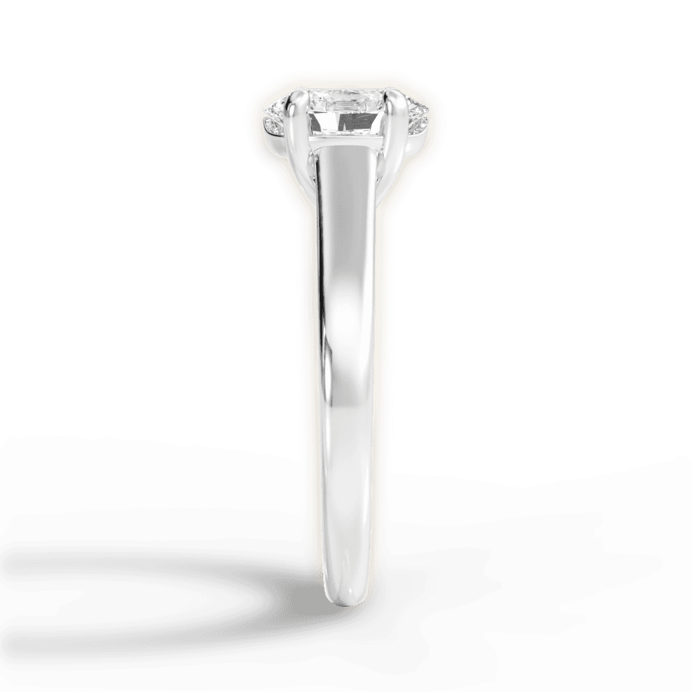 Ariana Oval Cut Lab Grown Diamond Platinum Engagement Ring - View 3