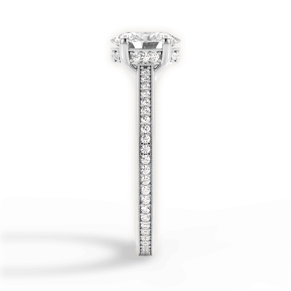 Janet Oval Cut Lab Grown Diamond 14Kt White Gold Engagement Ring - View 2