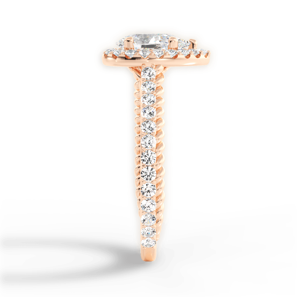 Kim Pear Cut Lab Grown Diamond 18Kt Rose Gold Engagement Ring - View 4