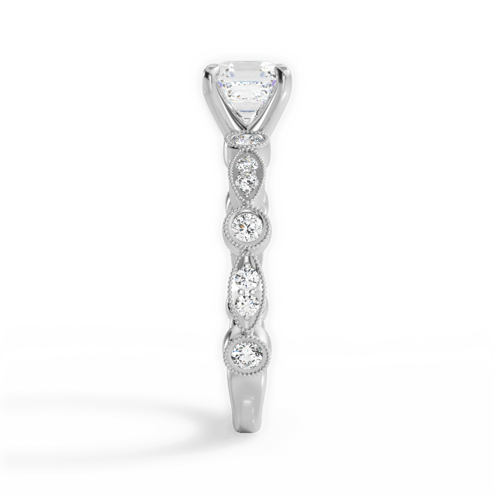 Edith Asscher Cut Lab Grown Diamond 14Kt White Gold Engagement Ring - View 2