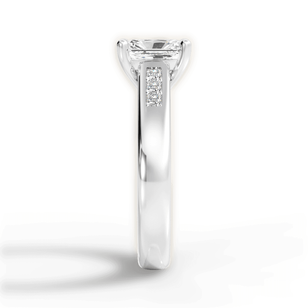Brittany Radiant Cut Lab Grown Diamond Platinum Engagement Ring - View 4