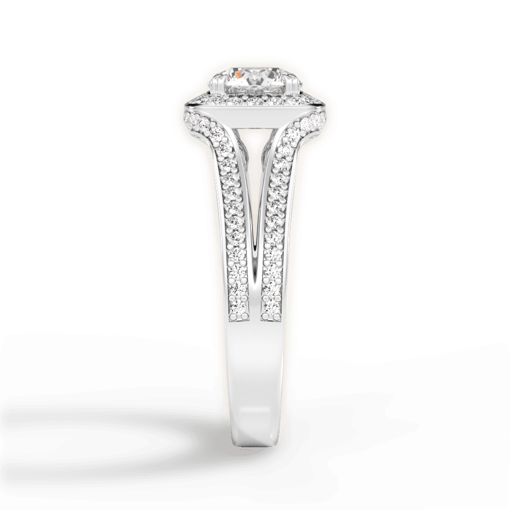 Mackenzie Round Cut Lab Grown Diamond 18Kt White Gold Engagement Ring - View 4