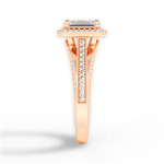 Lillian Emerald Cut Lab Grown Diamond 18Kt Rose Gold Engagement Ring - View 4