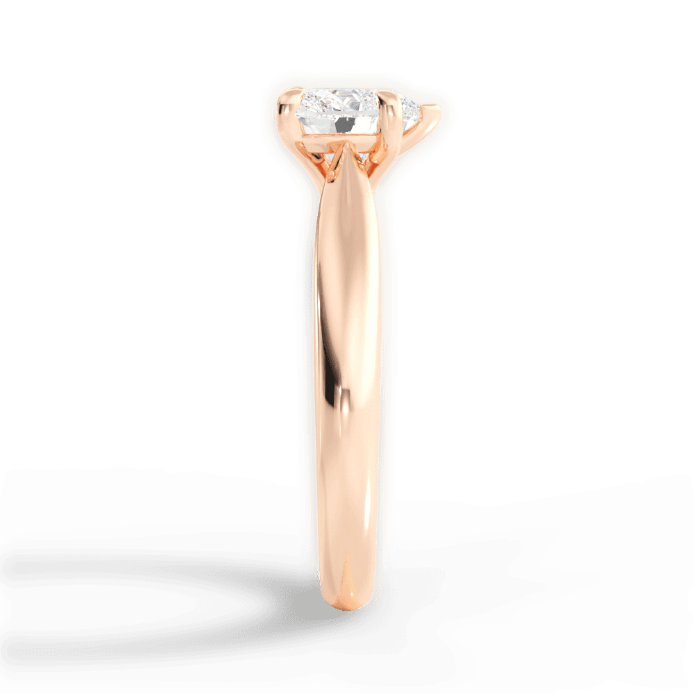 Colleen Heart Cut Lab Grown Diamond 18Kt Rose Gold Engagement Ring - View 2
