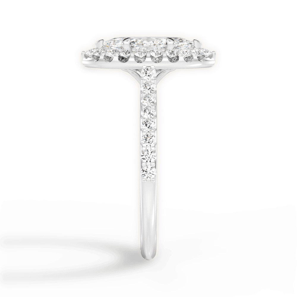 Leah Marquise Cut Lab Grown Diamond Platinum Engagement Ring - View 3