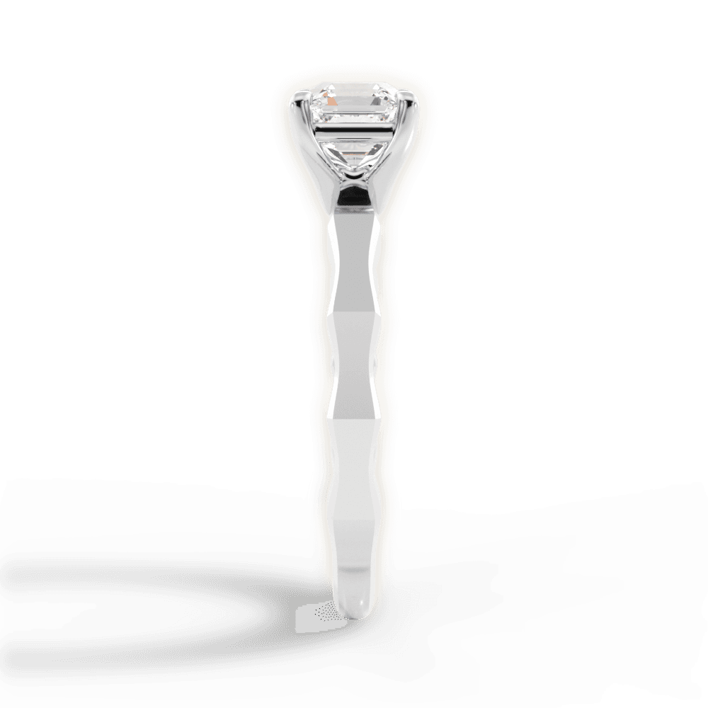 Aaliyah Asscher Cut Lab Grown Diamond Platinum Engagement Ring - View 4