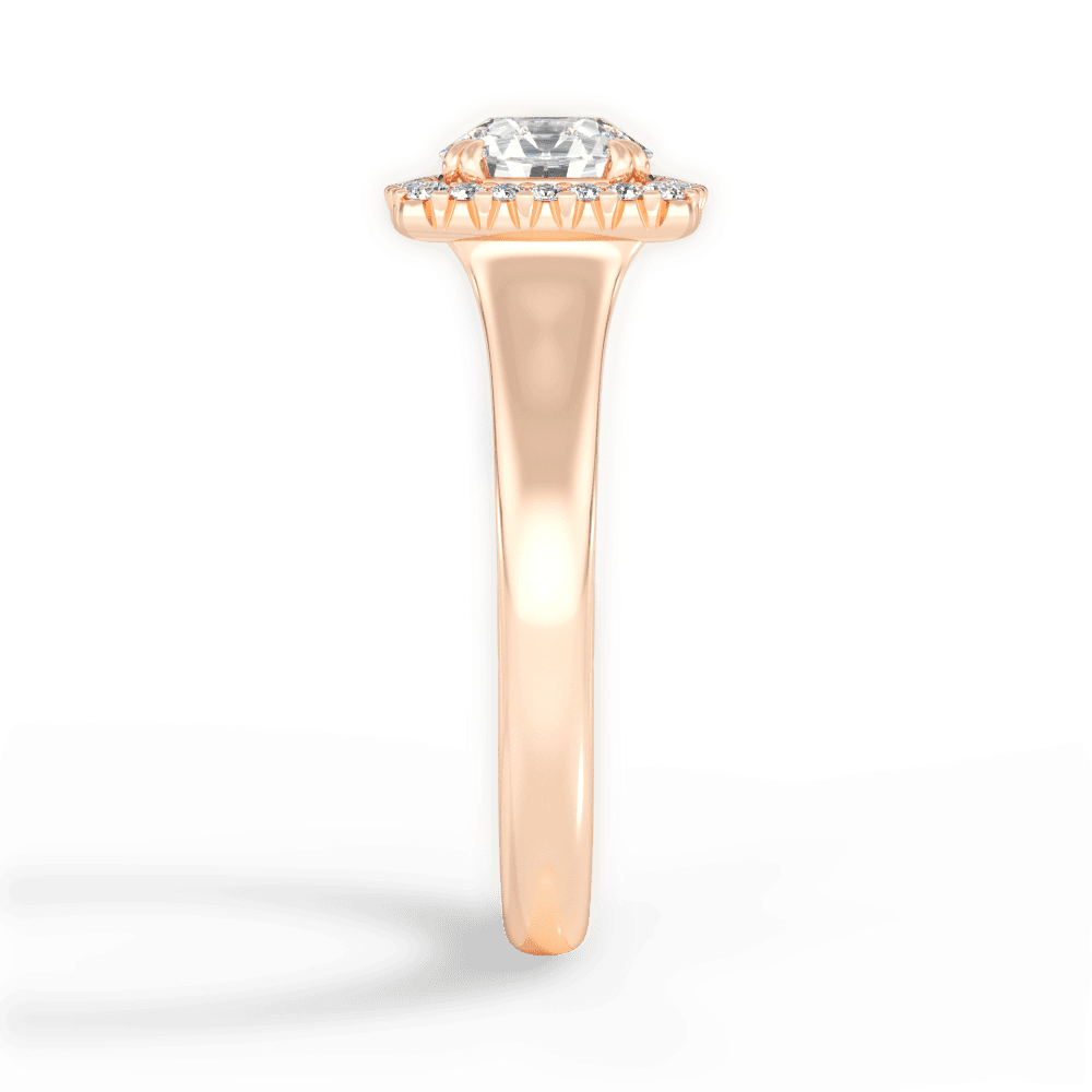 Jasmin Round Cut Lab Grown Diamond 18Kt Rose Gold Engagement Ring - View 4