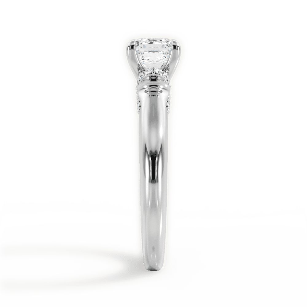 Florence Asscher Cut Lab Grown Diamond Platinum Engagement Ring - View 4