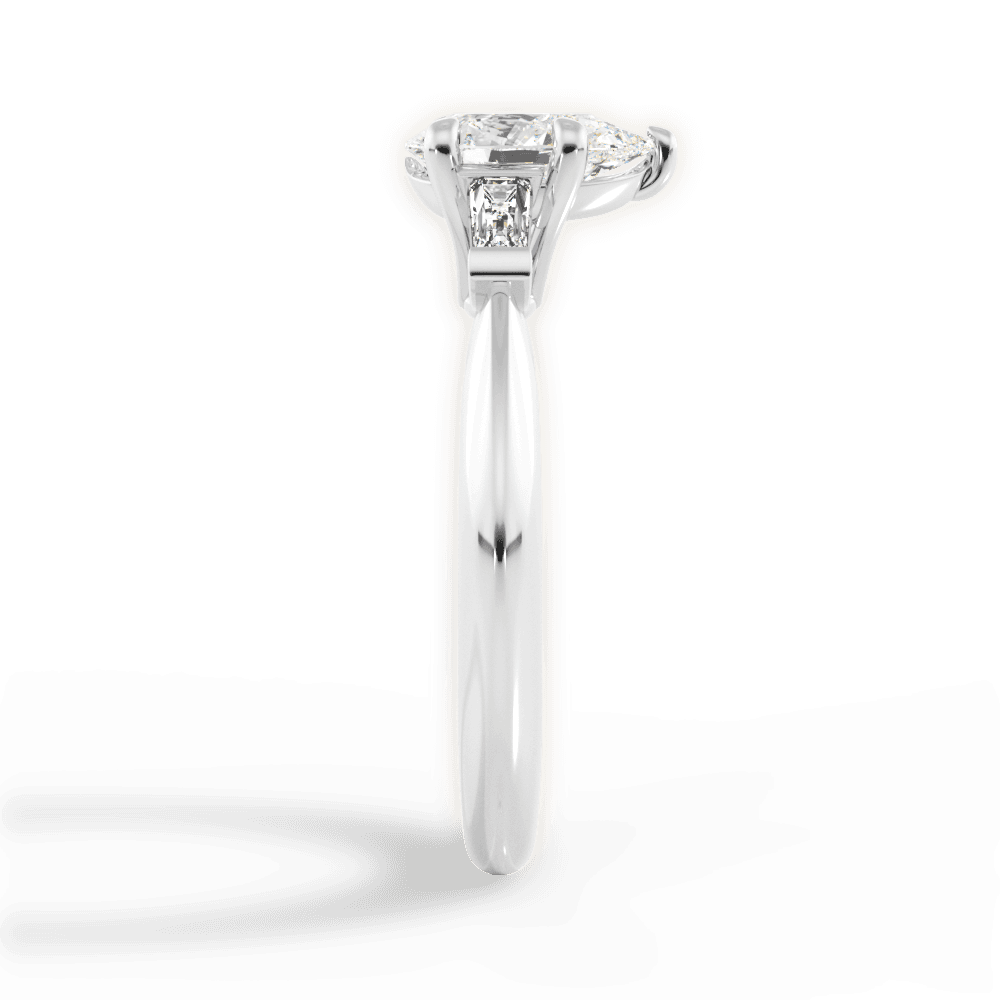 Emily Pear Cut Lab Grown Diamond Platinum Engagement Ring - View 4