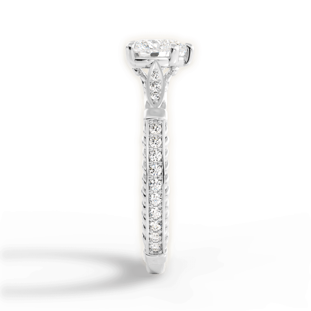 Gabriela Heart Cut Lab Grown Diamond Platinum Engagement Ring - View 4