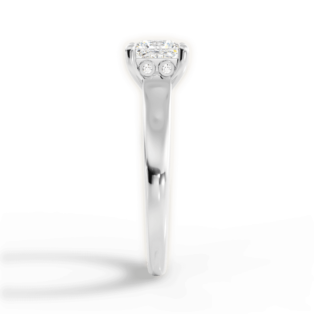 Carol Princess Cut Lab Grown Diamond 14Kt White Gold Engagement Ring - View 4