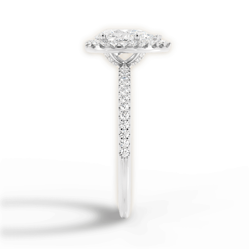 Joanne Pear Cut Lab Grown Diamond 14Kt White Gold Engagement Ring - View 4