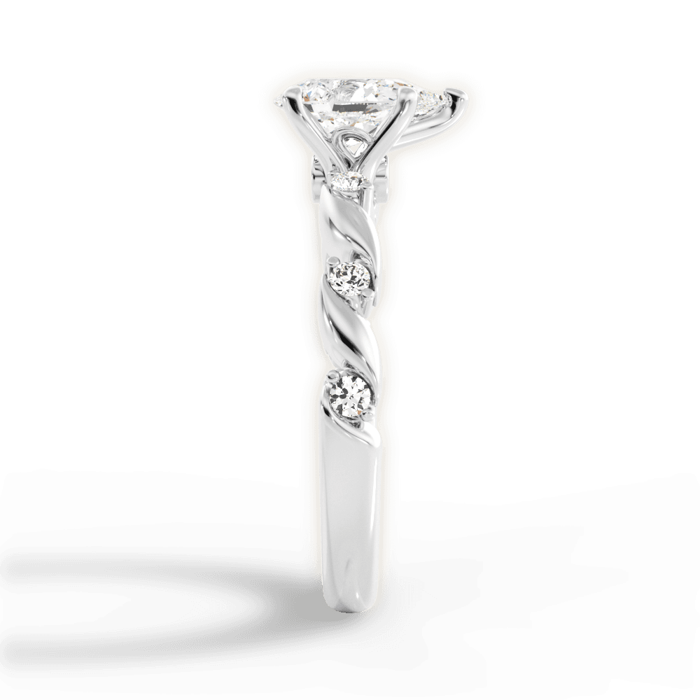 Emma Pear Cut Lab Grown Diamond 14Kt White Gold Engagement Ring - View 4