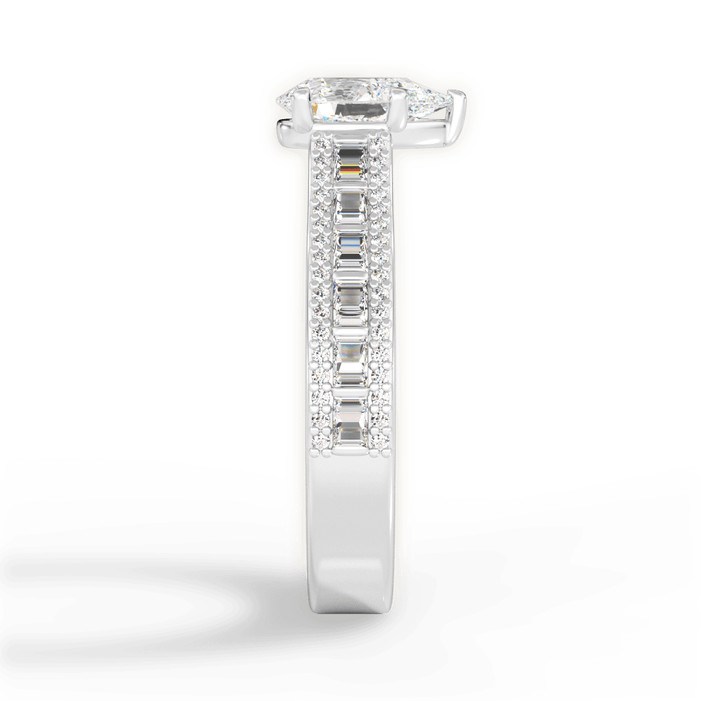 Lynn Pear Cut Lab Grown Diamond 18Kt White Gold Engagement Ring - View 4