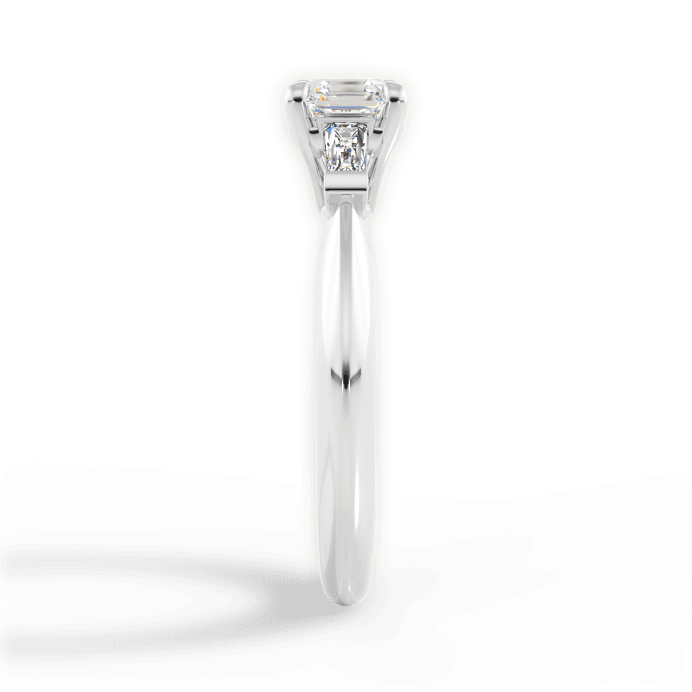 Emily Asscher Cut Lab Grown Diamond 14Kt White Gold Engagement Ring - View 4