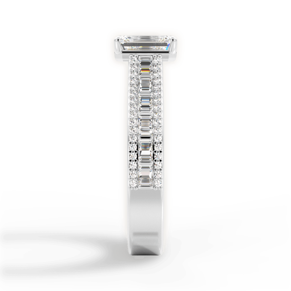 Lynn Emerald Cut Lab Grown Diamond Platinum Engagement Ring - View 3