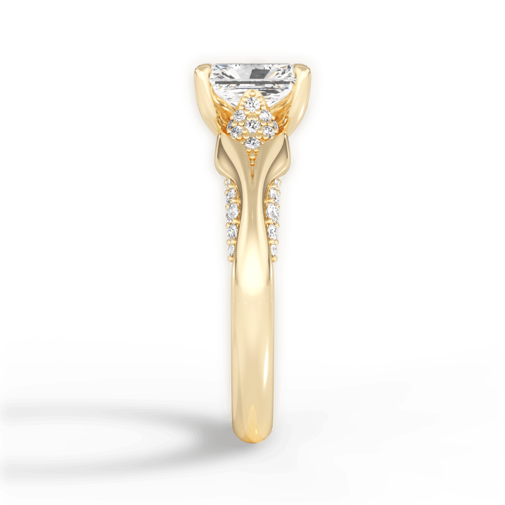 Isabel Radiant Cut Lab Grown Diamond 18Kt Yellow Gold Engagement Ring - View 4