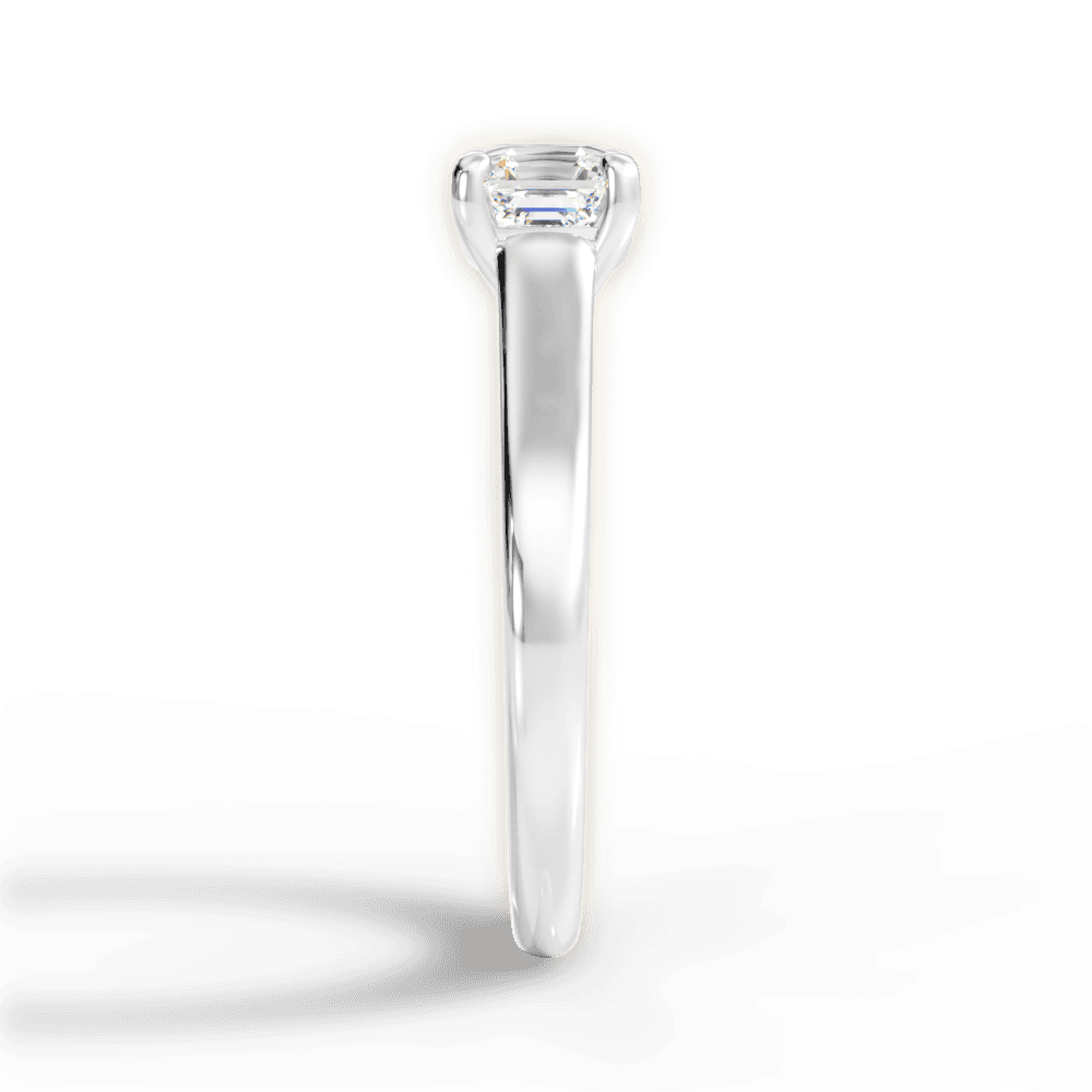 Ariana Asscher Cut Lab Grown Diamond 18Kt White Gold Engagement Ring - View 2