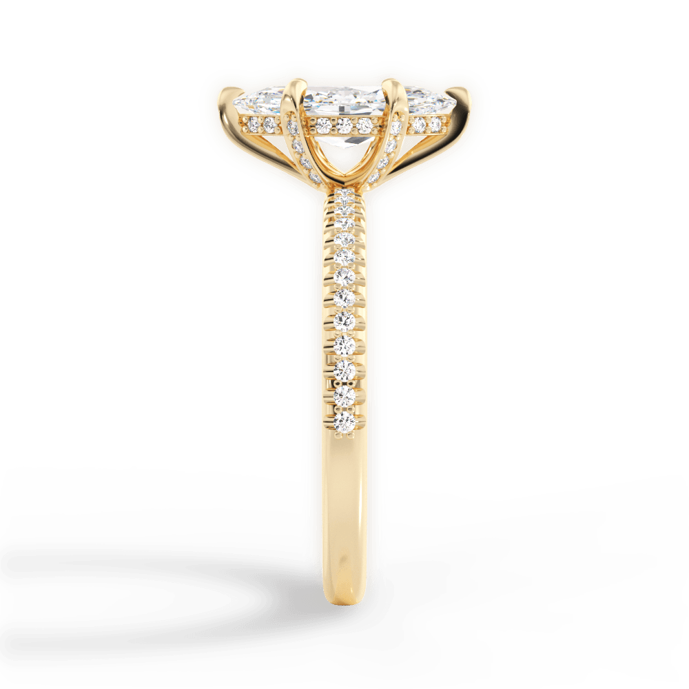 Helen Marquise Cut Lab Grown Diamond 18Kt Yellow Gold Engagement Ring - View 4