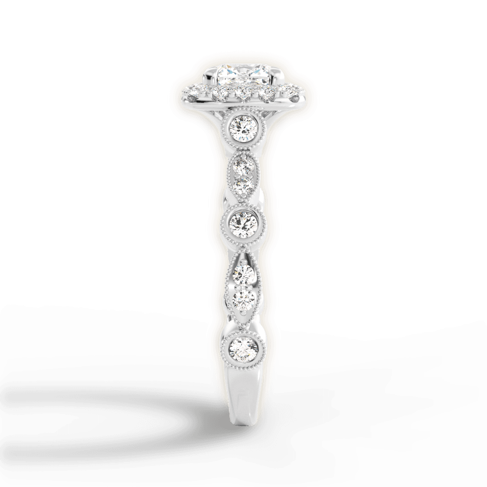 Irene Cushion Cut Lab Grown Diamond 14Kt White Gold Engagement Ring - View 4