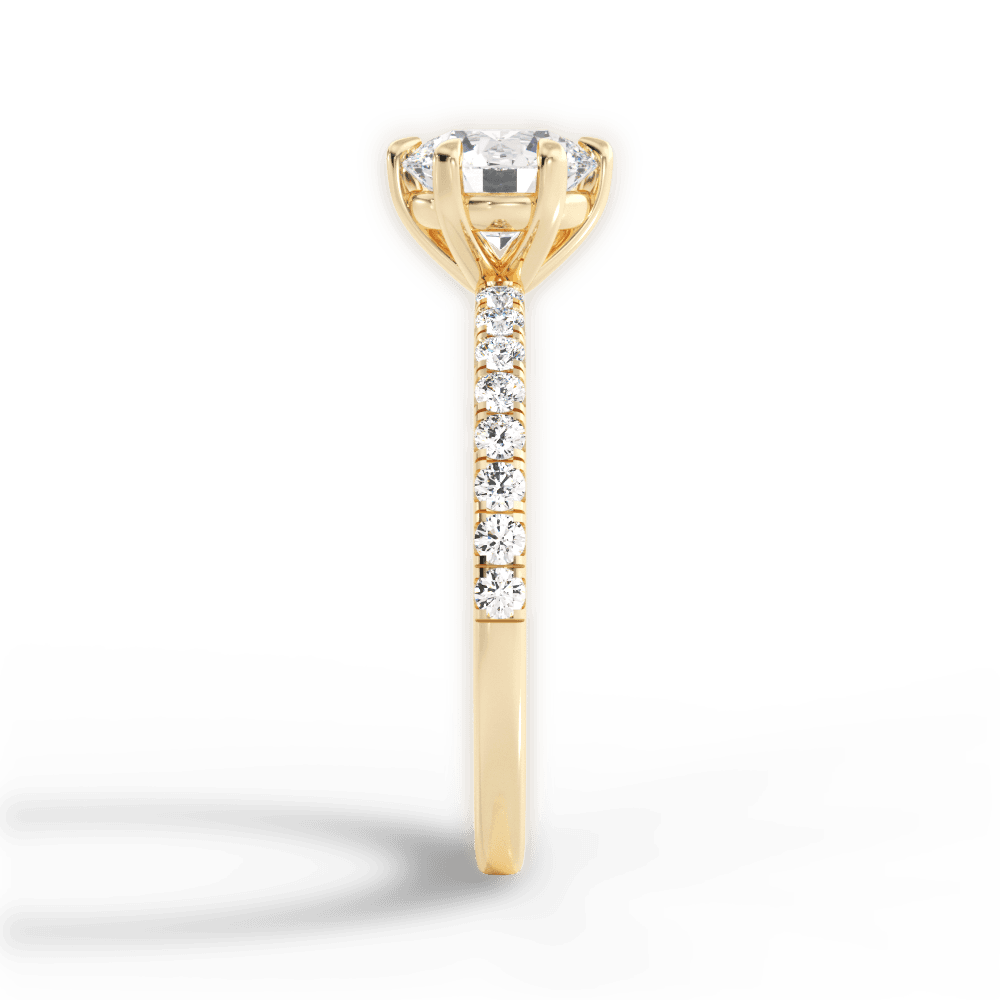 Eleanor Round Cut Lab Grown Diamond 18Kt Yellow Gold Engagement Ring - View 3