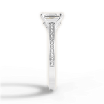 Donna Emerald Cut Lab Grown Diamond Platinum Engagement Ring - View 2