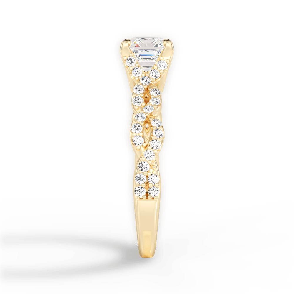 Justine Asscher Cut Lab Grown Diamond 18Kt Yellow Gold Engagement Ring - View 3