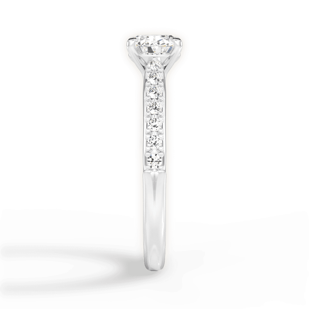 Diane Oval Cut Lab Grown Diamond 14Kt White Gold Engagement Ring - View 2
