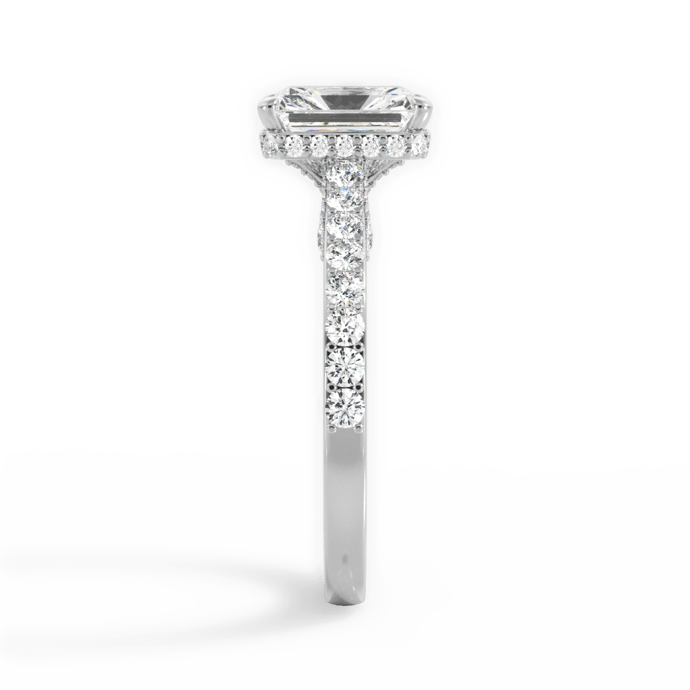 Laura Radiant Cut Lab Grown Diamond 14Kt White Gold Engagement Ring - View 2