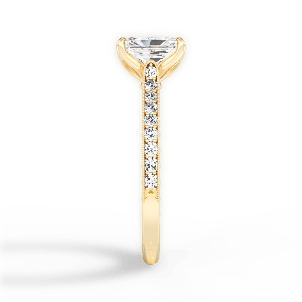 Gilda Radiant Cut Lab Grown Diamond 18Kt Yellow Gold Engagement Ring - View 3
