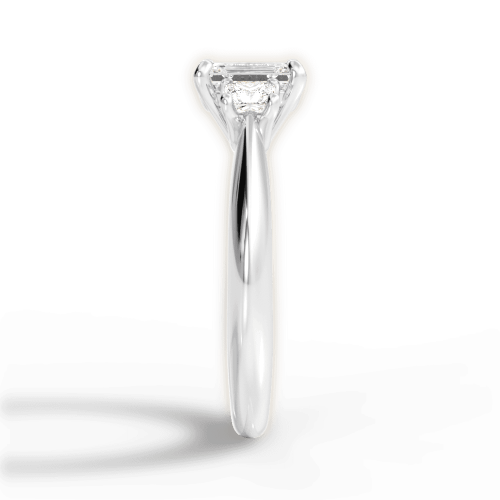 Dorothy Emerald Cut Lab Grown Diamond 14Kt White Gold Engagement Ring - View 4