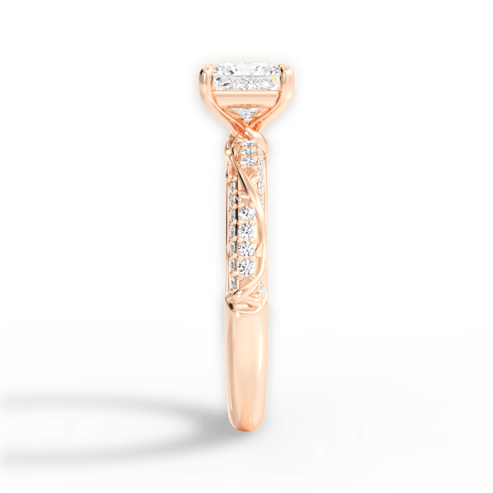 Gloria Princess Cut Lab Grown Diamond 18Kt Rose Gold Engagement Ring - View 2
