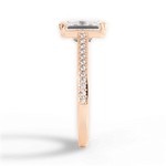 Denise Emerald Cut Lab Grown Diamond 18Kt Rose Gold Engagement Ring - View 2