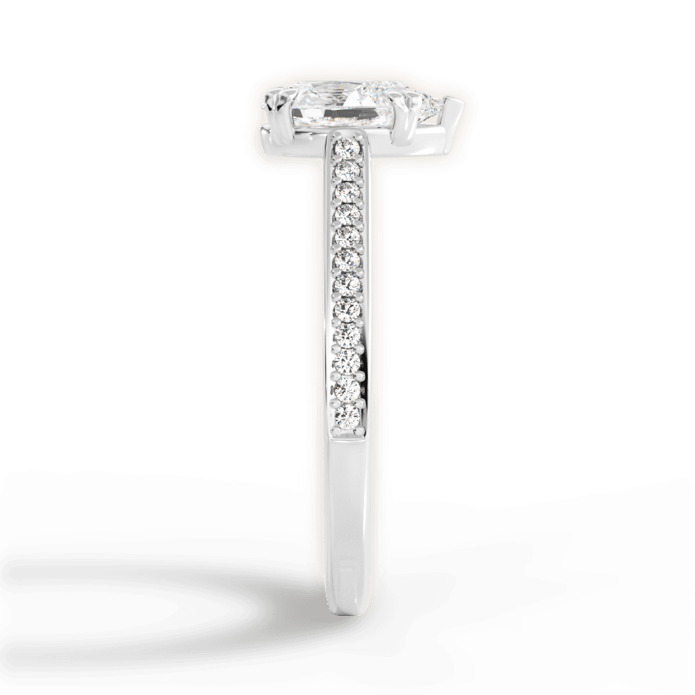 Denise Pear Cut Lab Grown Diamond 18Kt White Gold Engagement Ring - View 2